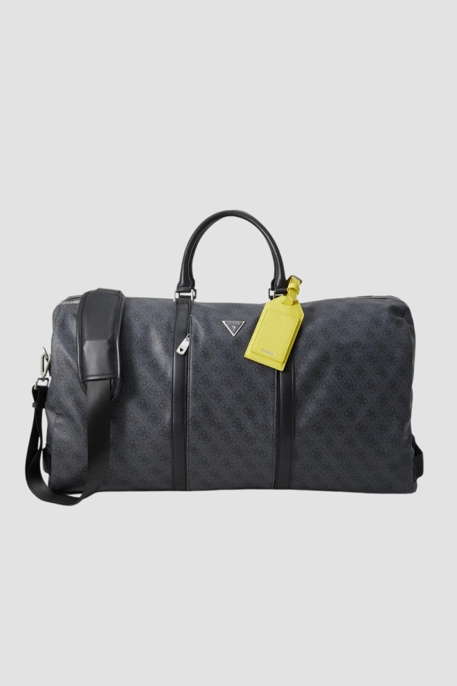 Сіра чоловіча дорожня сумка GUESS з логотипом Pisa Double