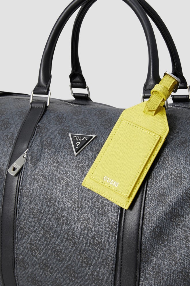 Сіра чоловіча дорожня сумка GUESS з логотипом Pisa Double