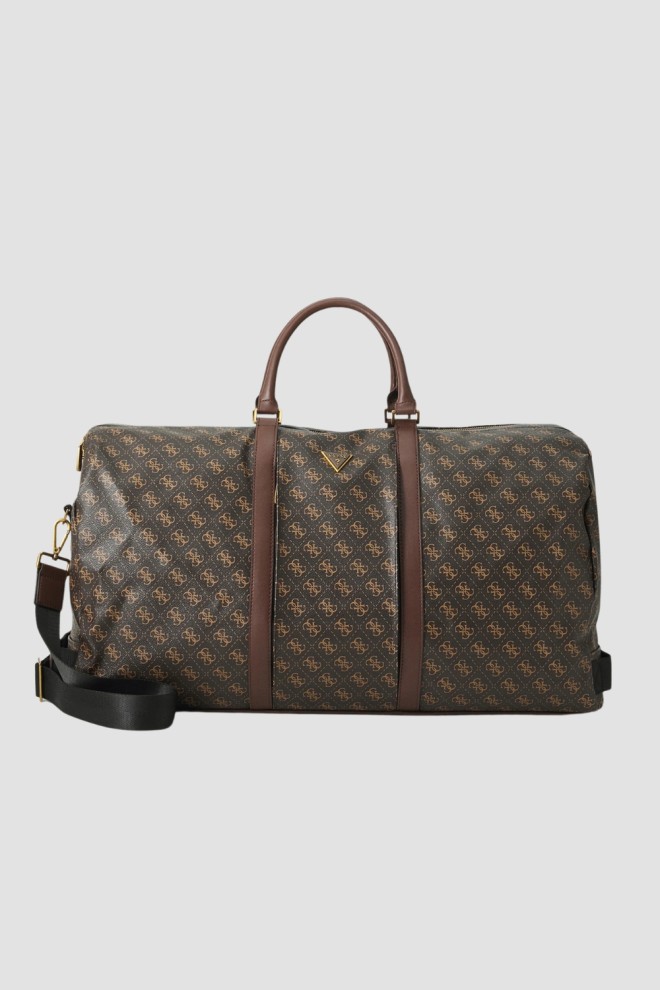 Чоловіча дорожня сумка GUESS Brown з логотипом Pisa Double