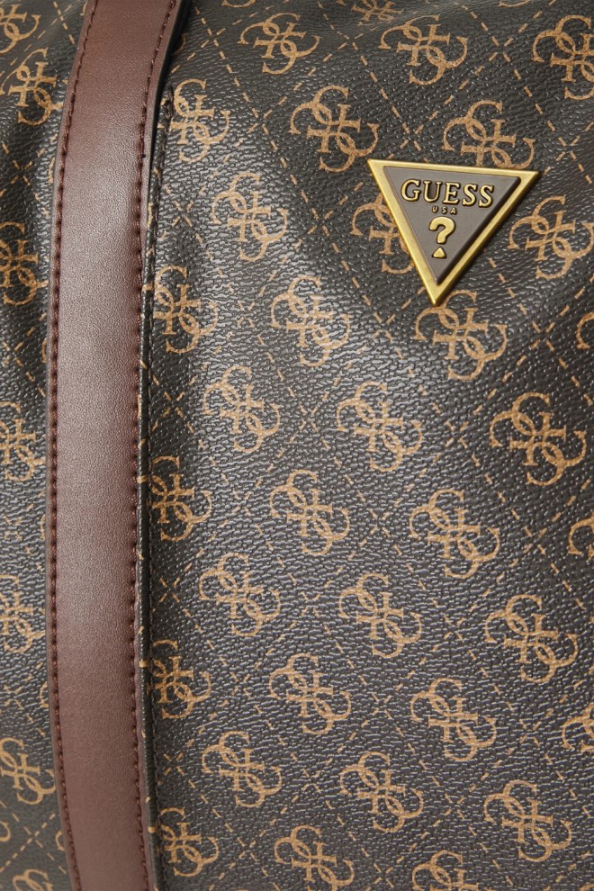 Чоловіча дорожня сумка GUESS Brown з логотипом Pisa Double