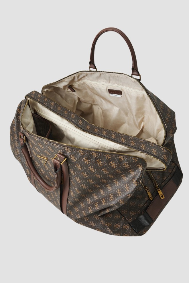 GUESS Brown Men's Logoed Pisa Double Travel Bag