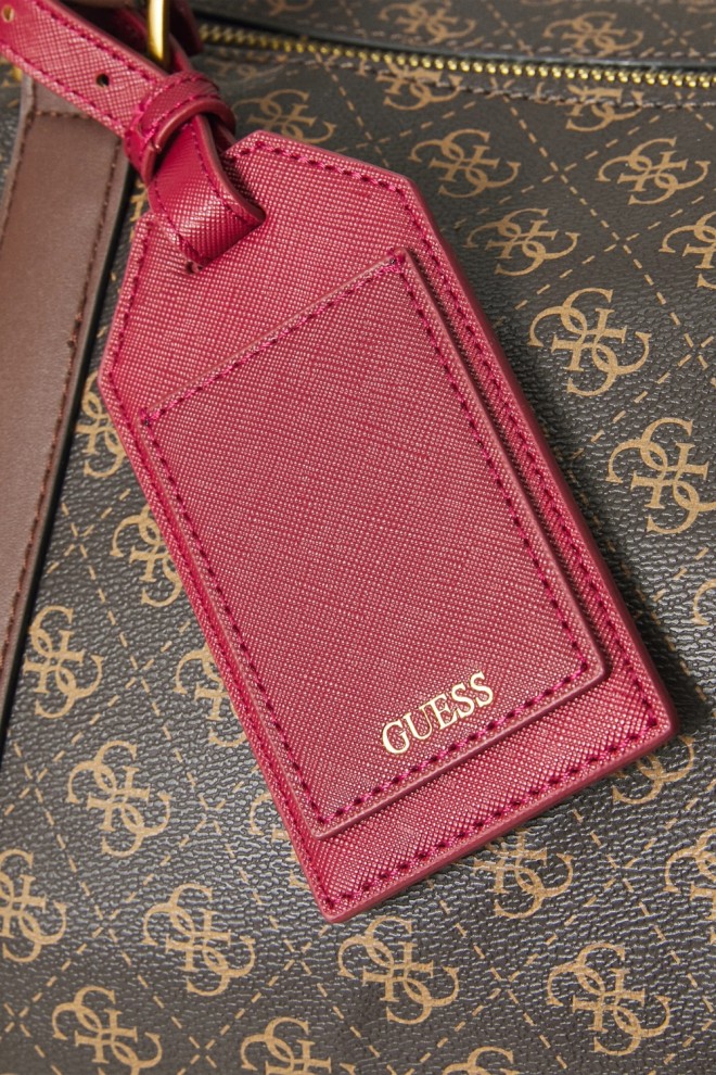 Чоловіча дорожня сумка GUESS Brown з логотипом Pisa Double