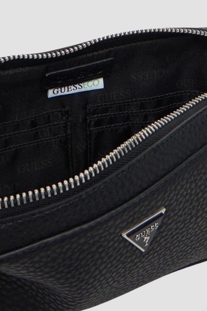 GUESS Black Men's Torino Bumbag W Vertical Kidney