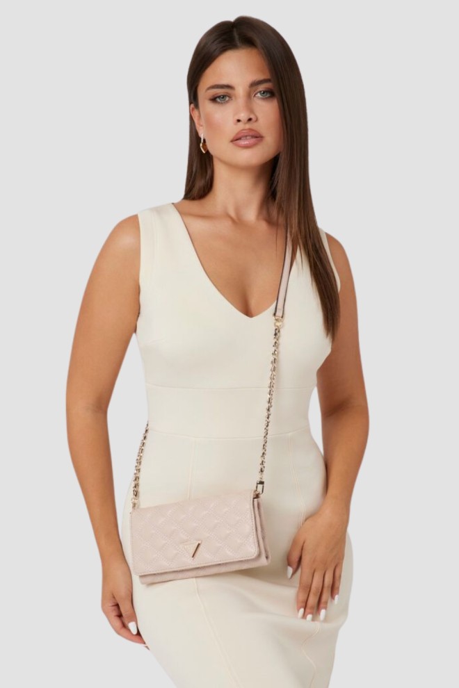 Жіночий гаманець на ланцюжку GUESS сірого кольору Giully II Mini