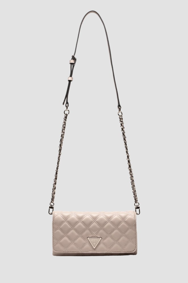 GUESS Portofel cu lanț pentru femei în taupe Giully II Mini