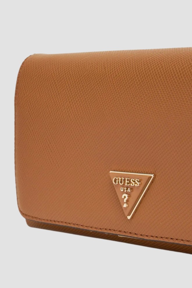 GUESS Portofel cu lanț mini Noelle II maro