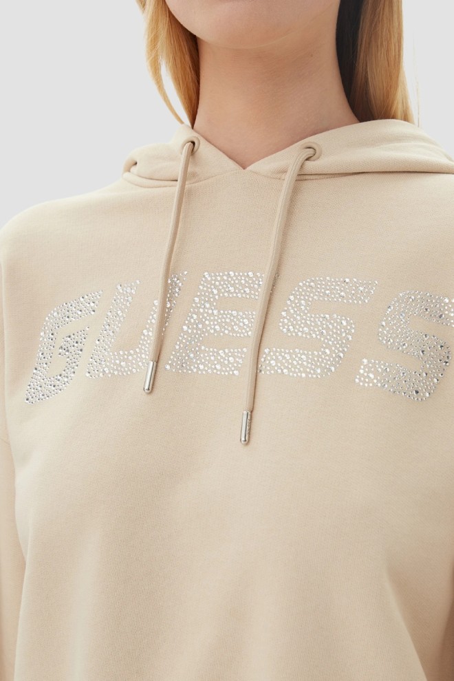 GUESS Beige women's sweatshirt with zirconia Primula