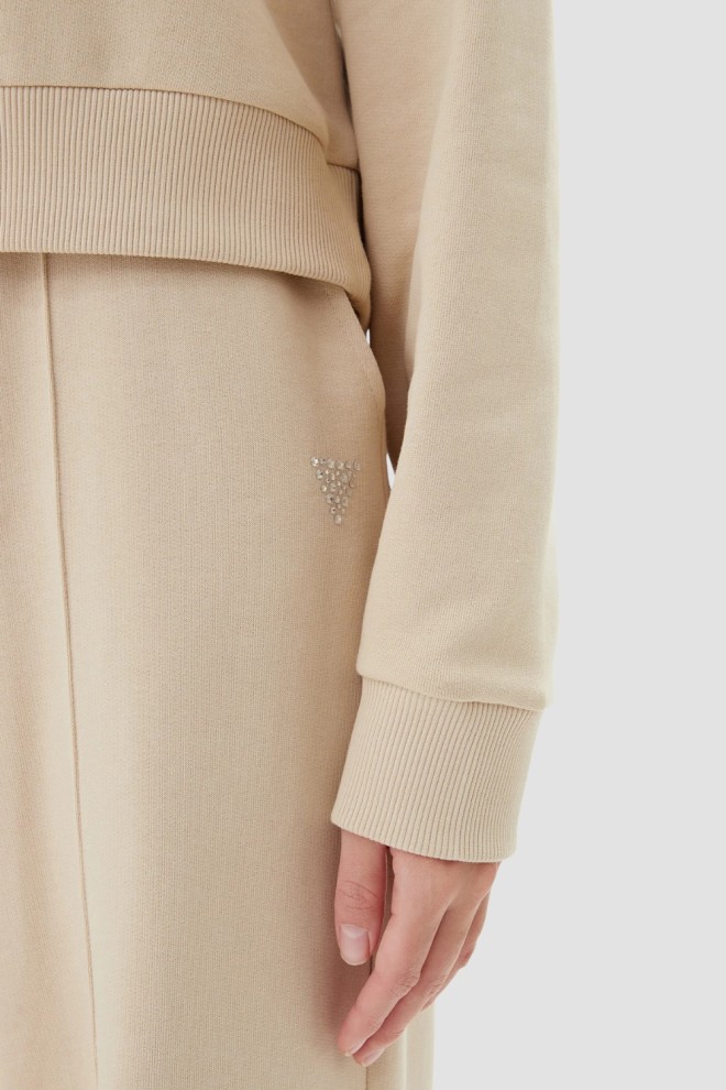 GUESS Beige women's sweatshirt with zirconia Primula