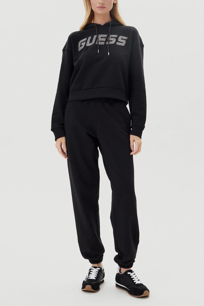 GUESS Tricou negru pentru femei cu zirconiu Primula