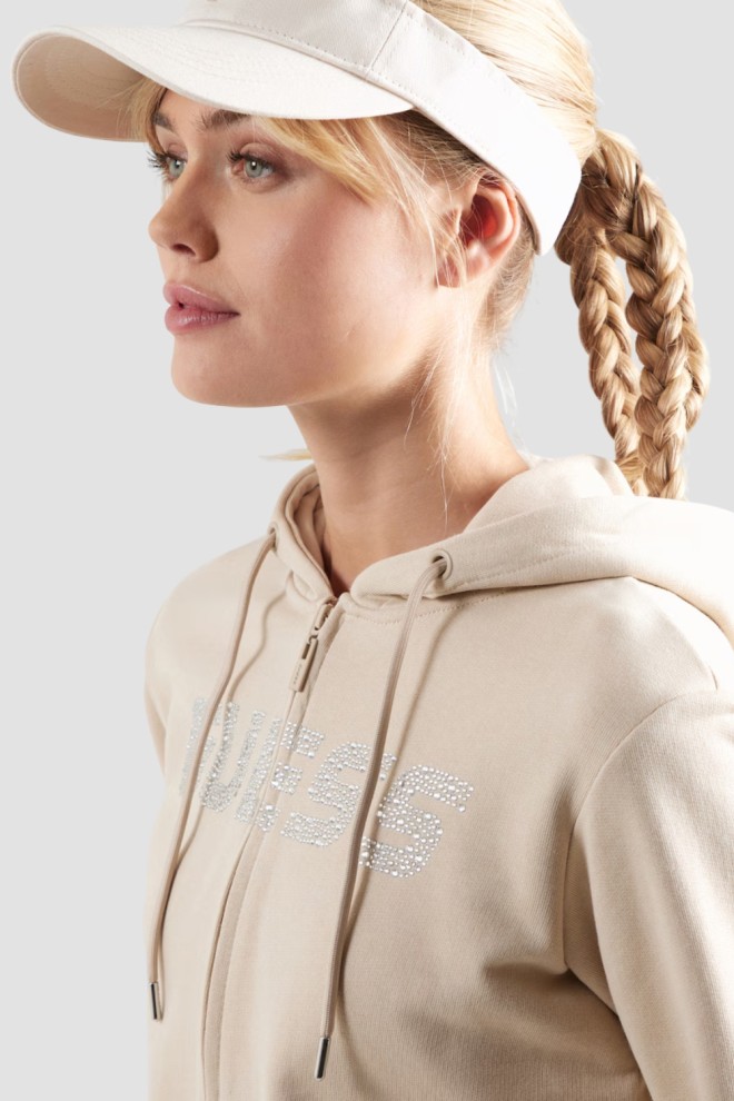 GUESS Beige women's sweatshirt with zirconia Primula