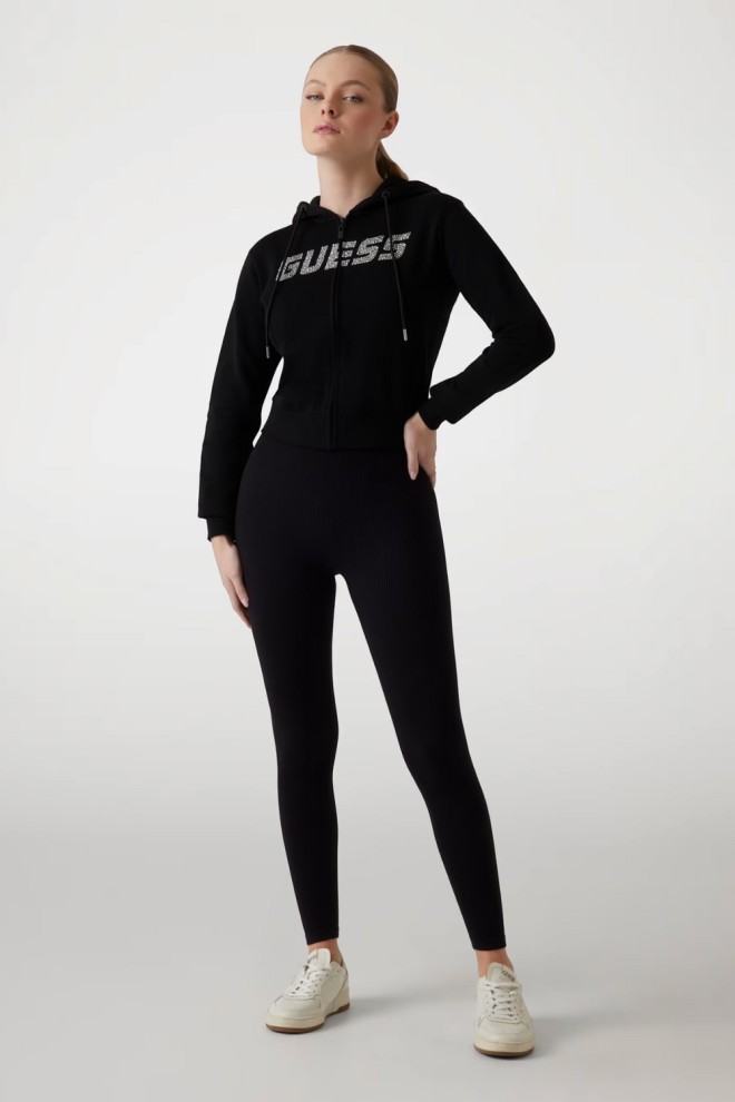 GUESS Tricou negru pentru femei cu zirconiu Primula