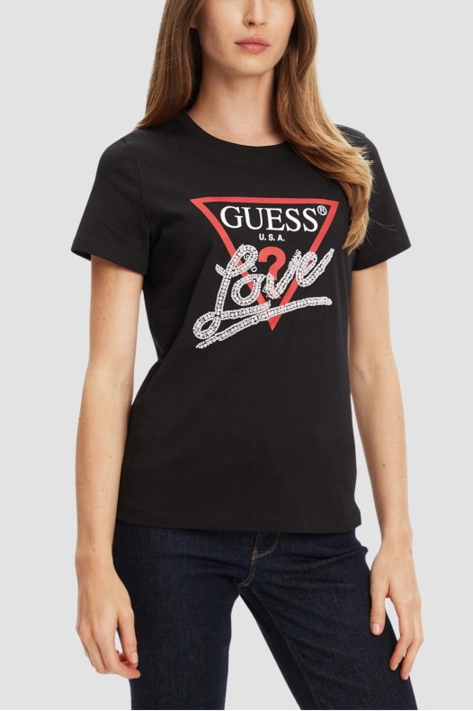 GUESS Tricou negru pentru...