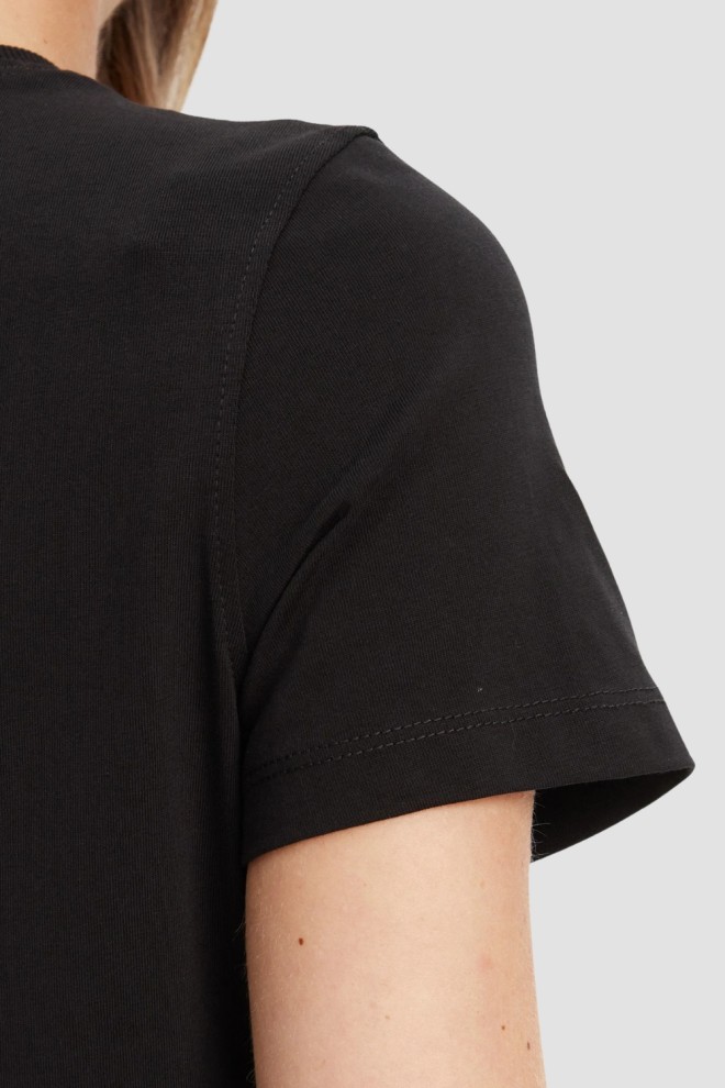 GUESS Tricou negru pentru femei Pearls Love