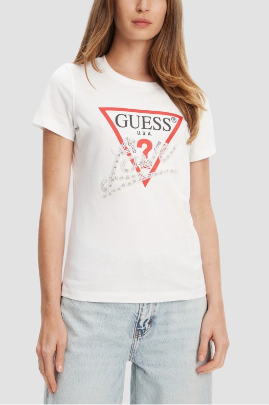 Біла жіноча футболка GUESS...