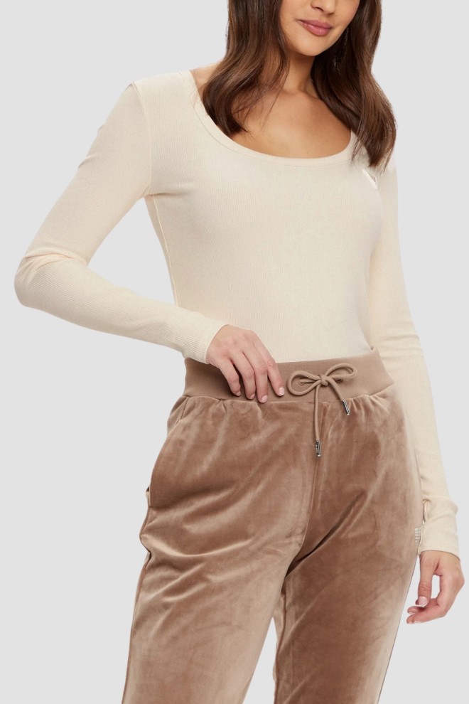 GUESS Beżowy damski longsleeve Colette