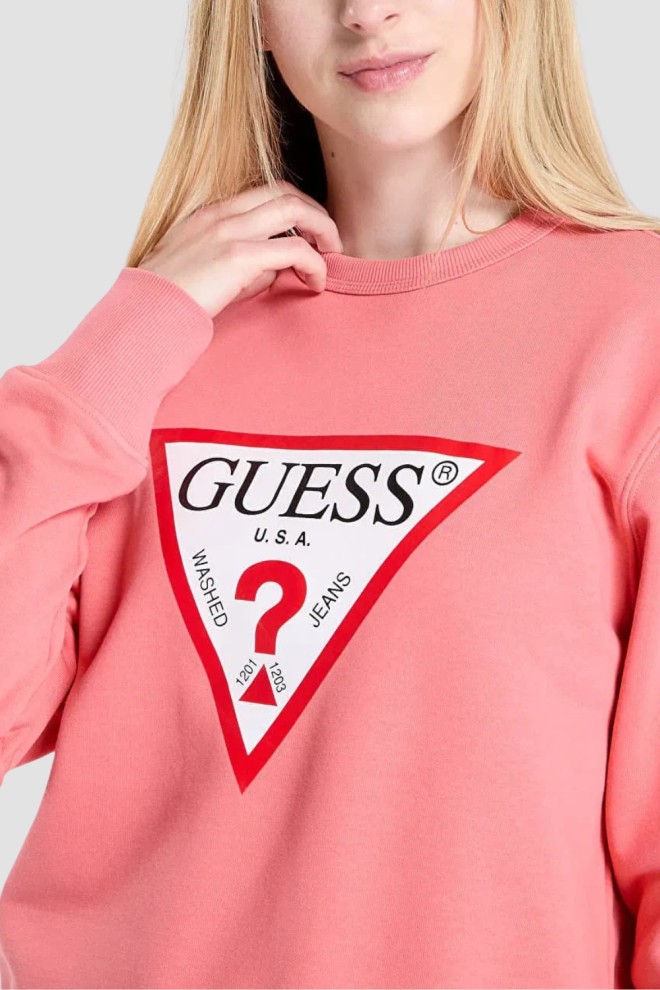 Жіночий оригінальний флісовий світшот GUESS рожевий