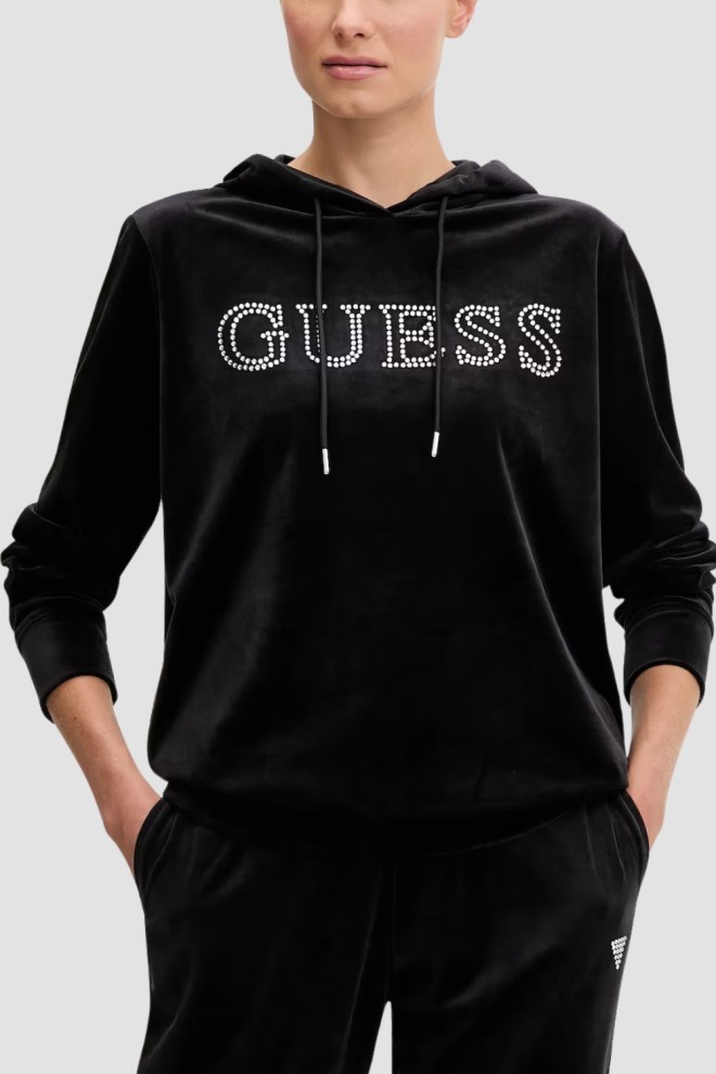 Світшот GUESS Black Couture Zirconia
