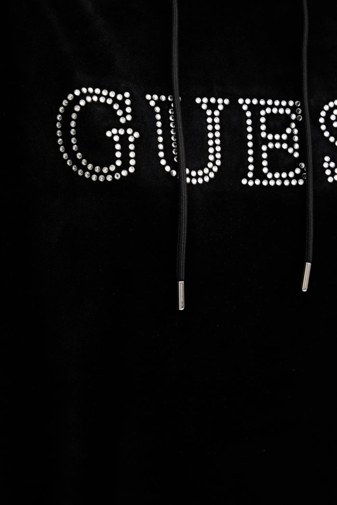 GUESS Tricou negru pentru femei Couture Zirconia