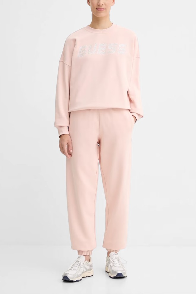 Pantaloni de trening GUESS Pink Primula pentru femei