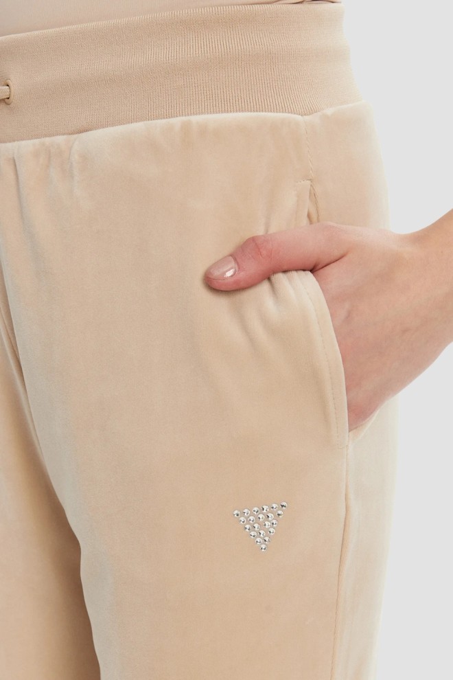 GUESS Beige women's Couture sweatpants
