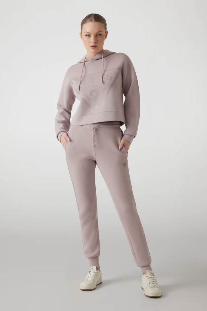 Pantaloni de trening pentru femei GUESS Allie Scuba în taupe