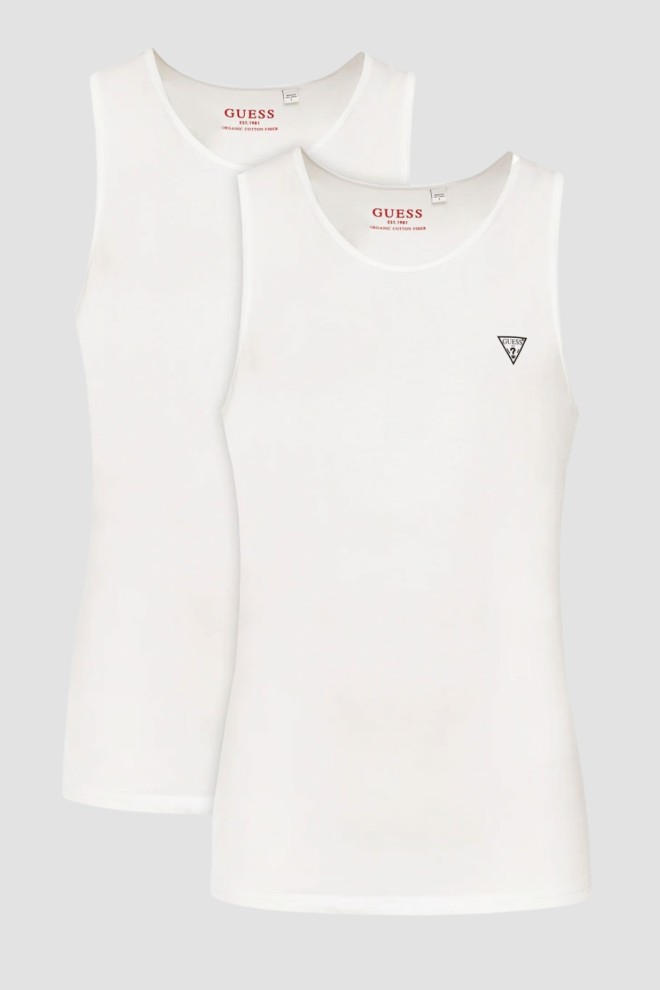 GUESS Alb bărbați T-shirt 2 Pack