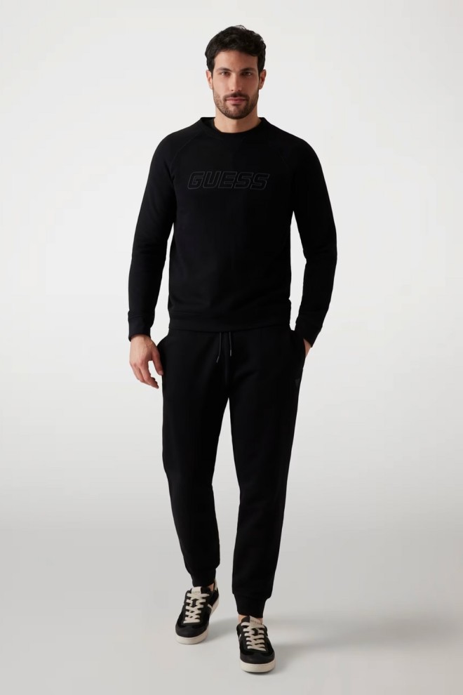 GUESS Tricou negru pentru bărbați New Aldwin