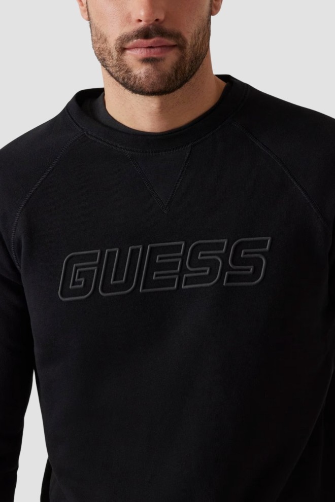 GUESS Tricou negru pentru bărbați New Aldwin