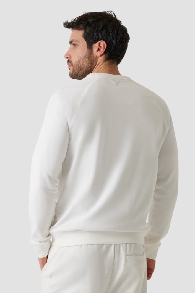 GUESS Hanorac alb pentru bărbați New Aldwin