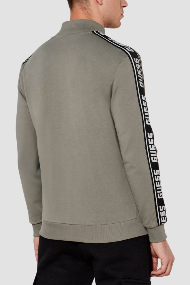 GUESS Green men's sweatshirt with New Arlo stripes