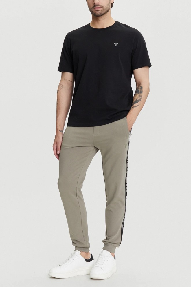 Pantaloni de trening cu dungi GUESS Green New Arlo pentru bărbați