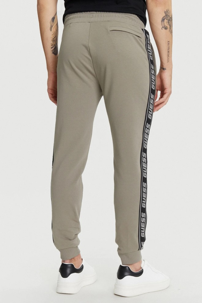Pantaloni de trening cu dungi GUESS Green New Arlo pentru bărbați