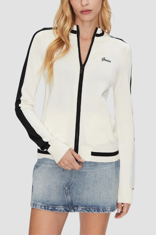 GUESS Beżowa bluza damska rozpinana Full