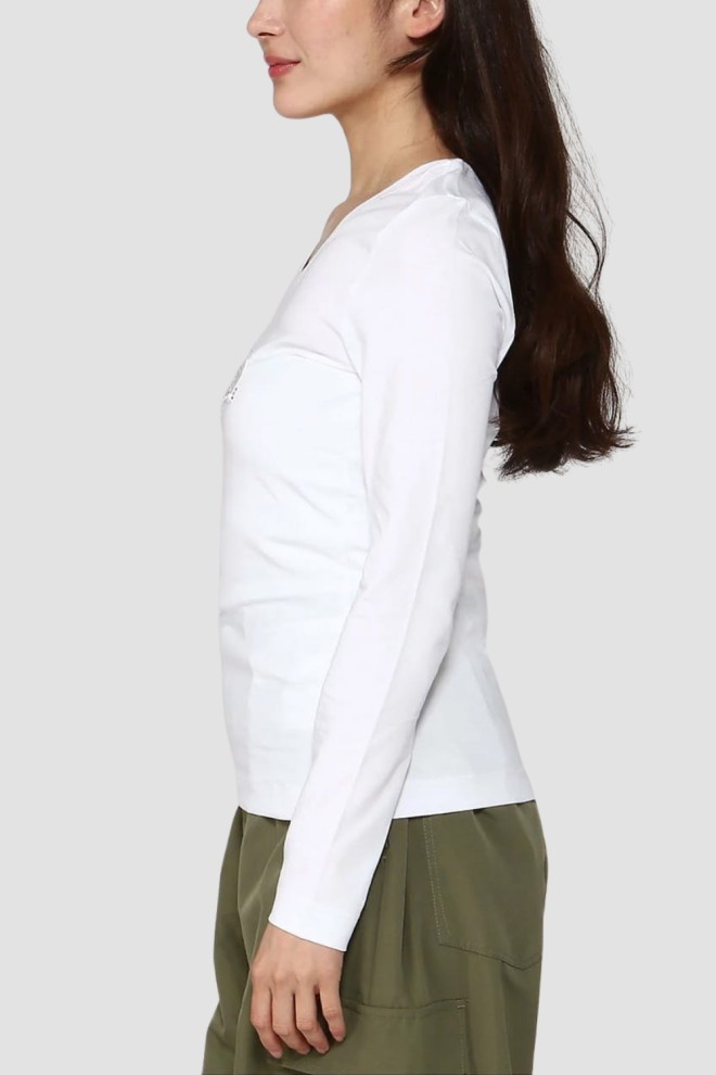 GUESS White women's Embro Script longsleeve