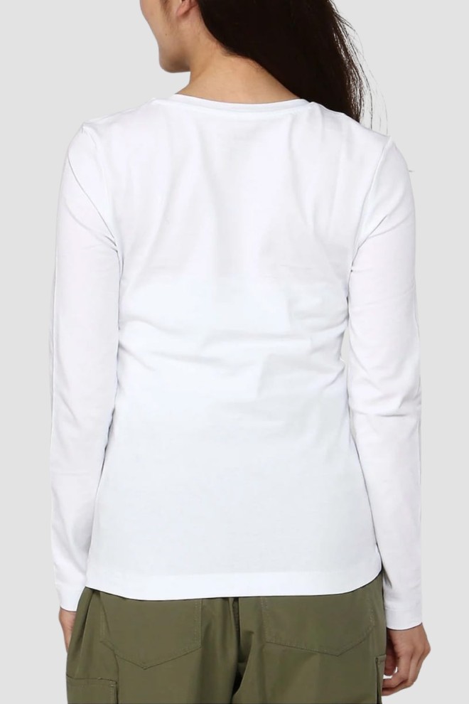 GUESS White women's Embro Script longsleeve