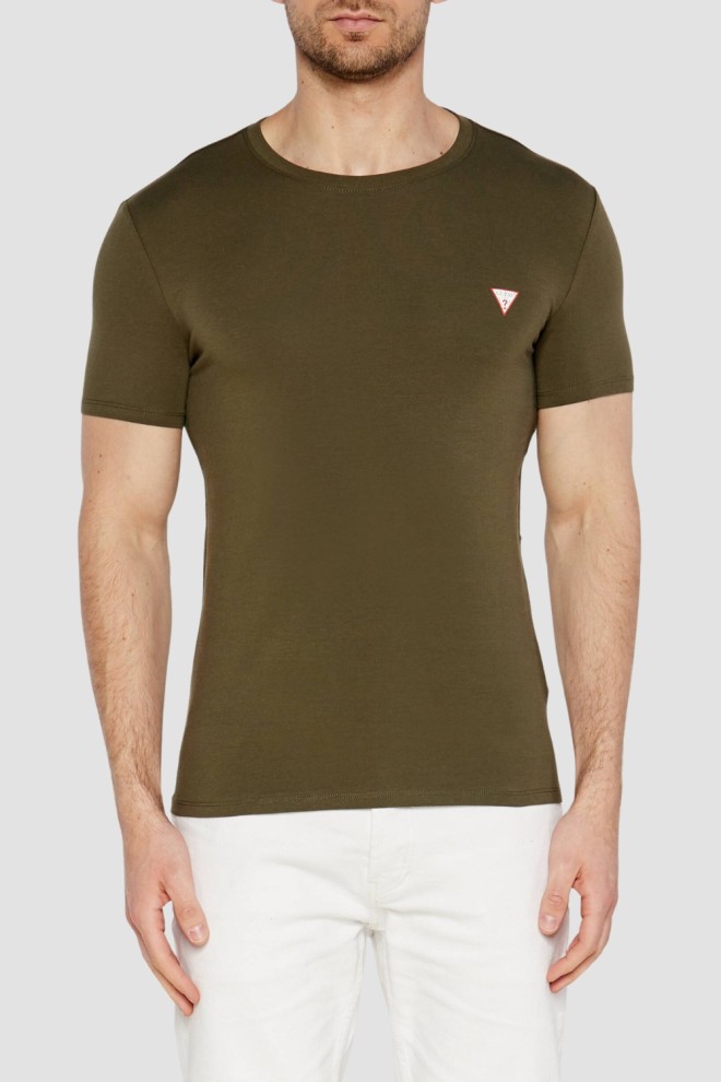 GUESS Green men's t-shirt with round neckline