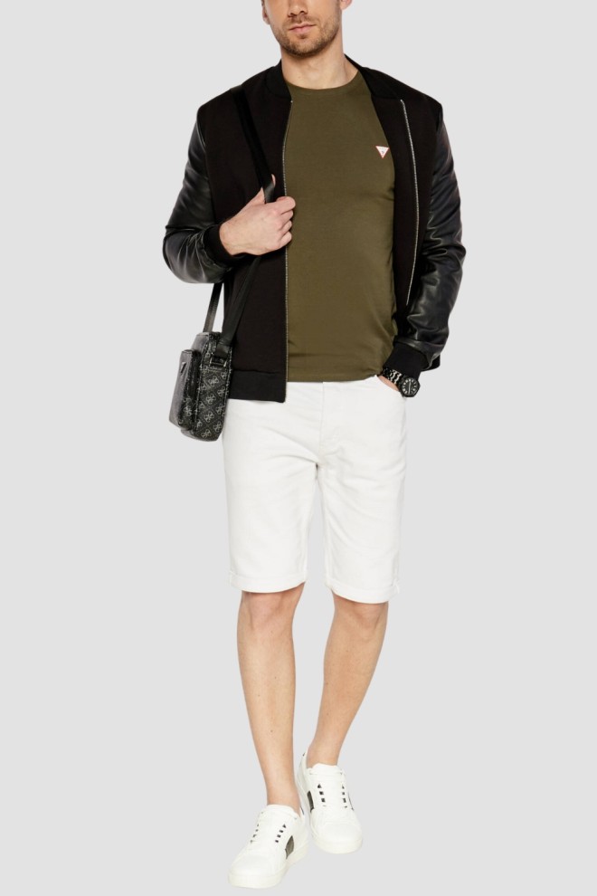 GUESS Green men's t-shirt with round neckline