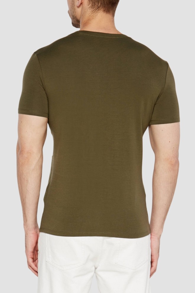 GUESS Green men's t-shirt with round neckline