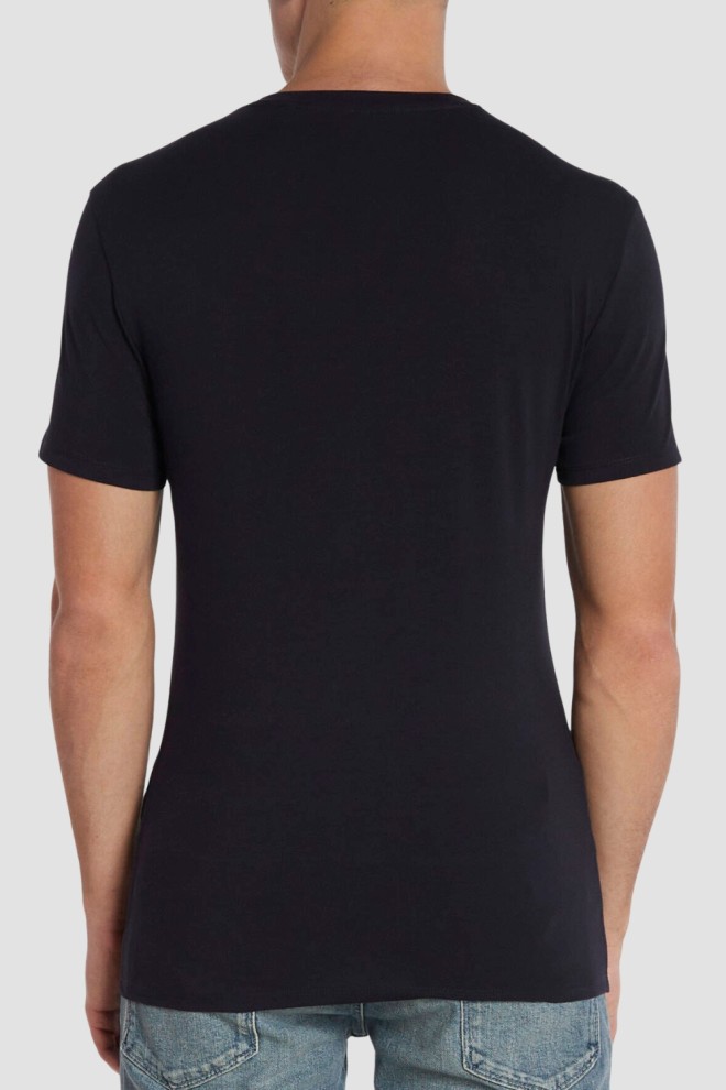 GUESS Navy blue men's t-shirt with small logo