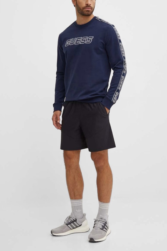 GUESS Granatowa męska bluza z lampasami Arlo Cn