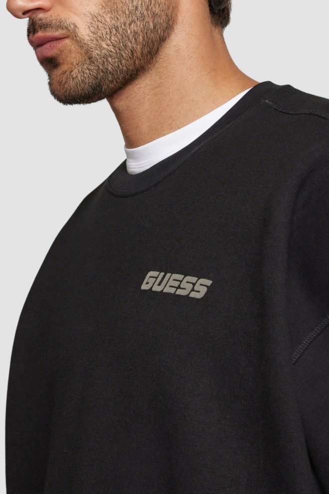 GUESS Black Men's Emis Cn Sweatshirt