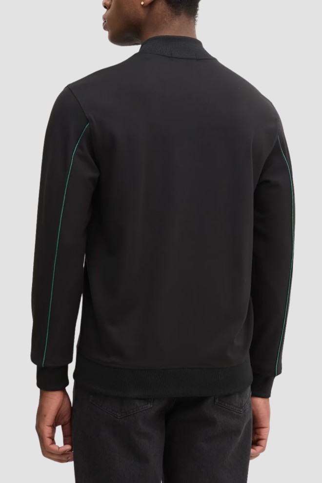 GUESS Black Men's Truck Interlock Unbuttoned Sweatshirt