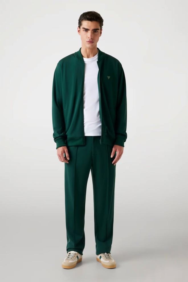 GUESS Green men's Truck Interlock unbuttoned sweatshirt