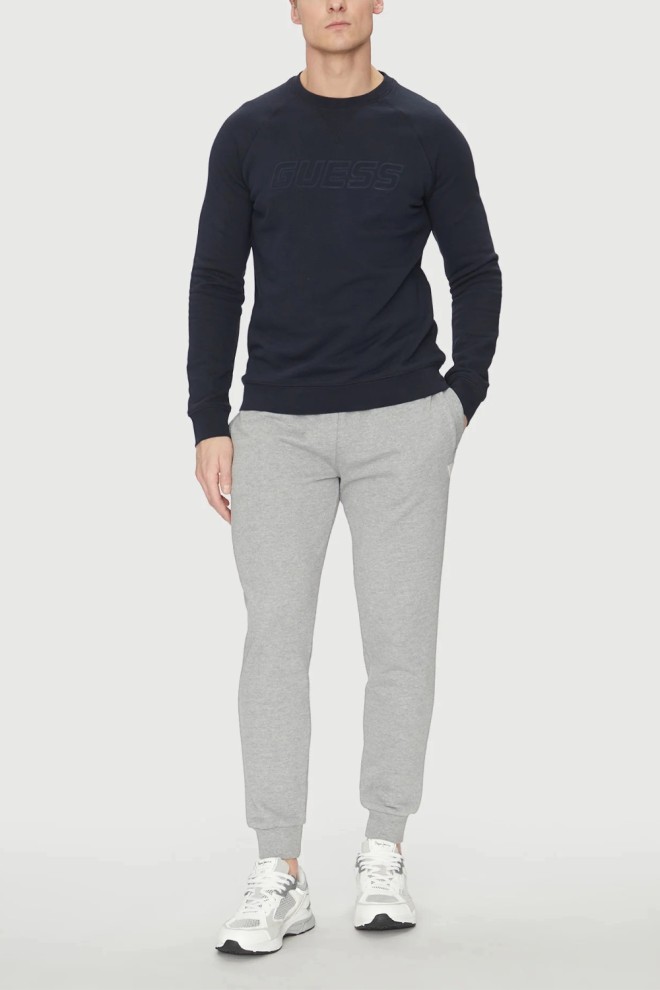 GUESS Men's navy blue New Aldwin sweatshirt