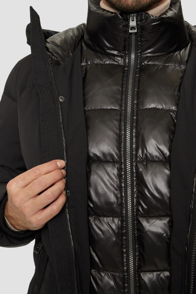 Чорний чоловічий піджак з високим коміром GUESS