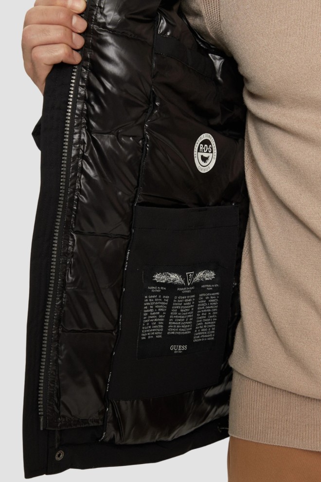 Чорний чоловічий піджак з високим коміром GUESS