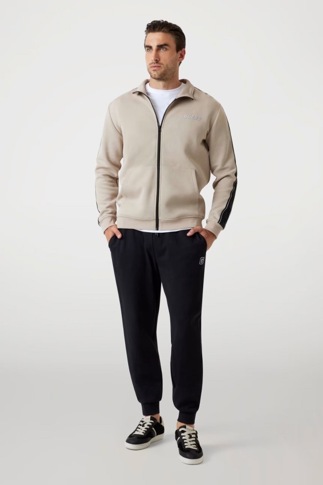 GUESS Beżowa bluza męska z lampasami Mickey