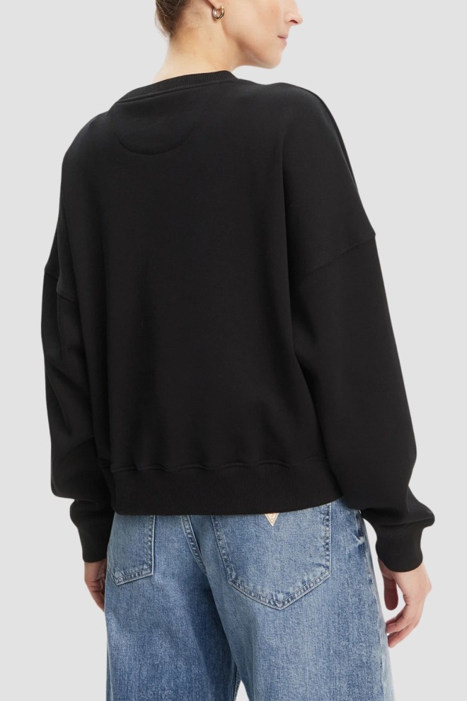 GUESS Tricou negru pentru femei Rachele cu zirconiu