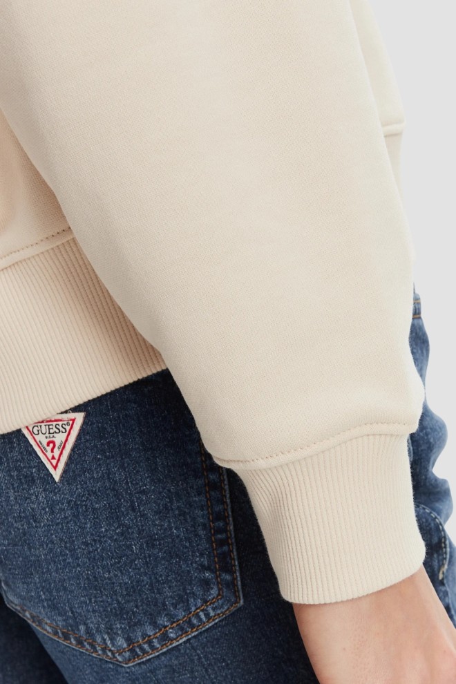 GUESS Beżowa damska bluza z cyrkoniami Rachele