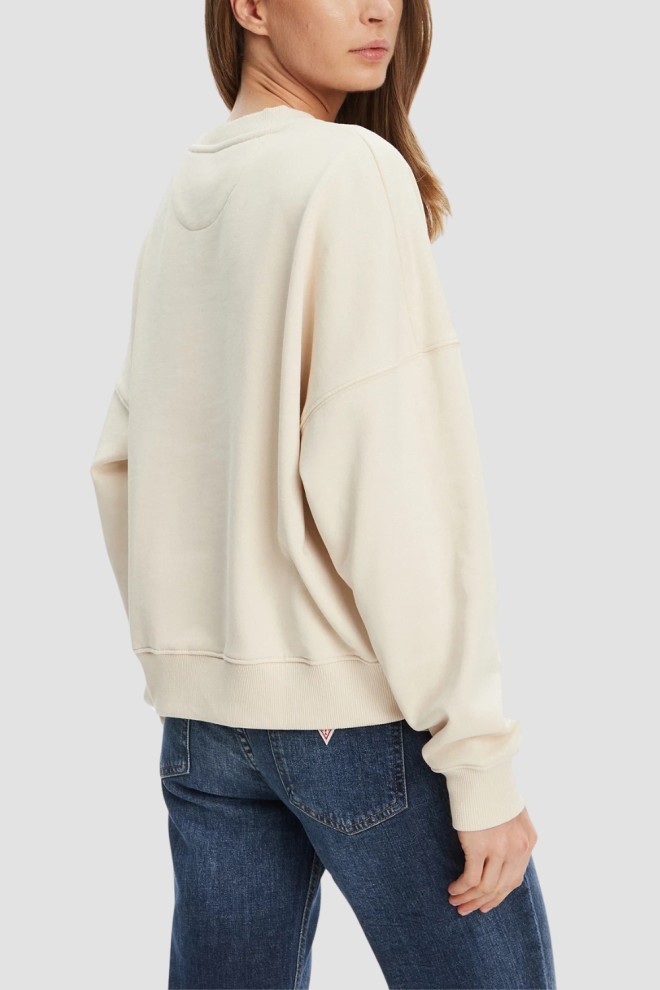 GUESS Beżowa damska bluza z cyrkoniami Rachele